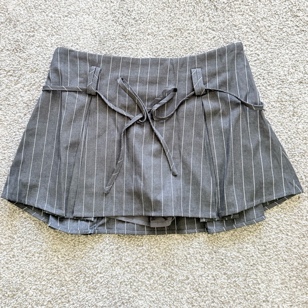 Princess Polly Charcoal Pinstripe Skirt